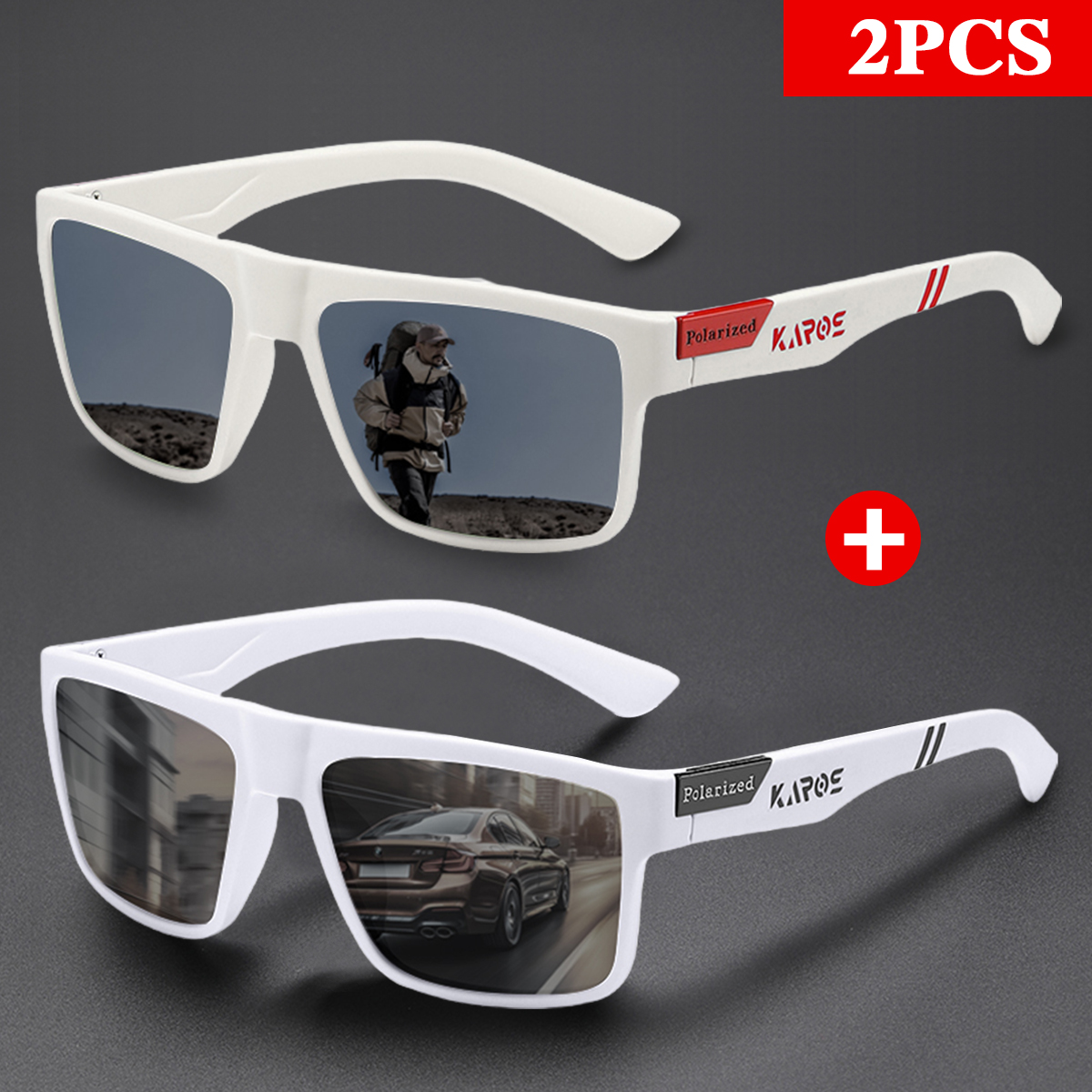 KAROS 2PCS Retro Square Polari - Fishing Sunglasses Polarized recensie en prijs