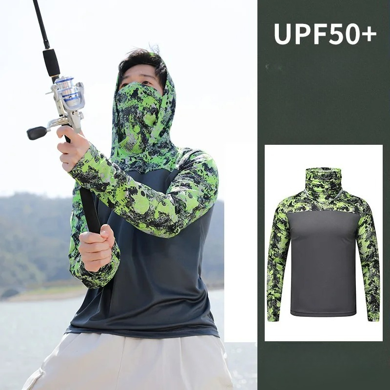 Fishing Shirt Hooded Men Sunsc - Fishing Mask Sun Protection recensie en prijs