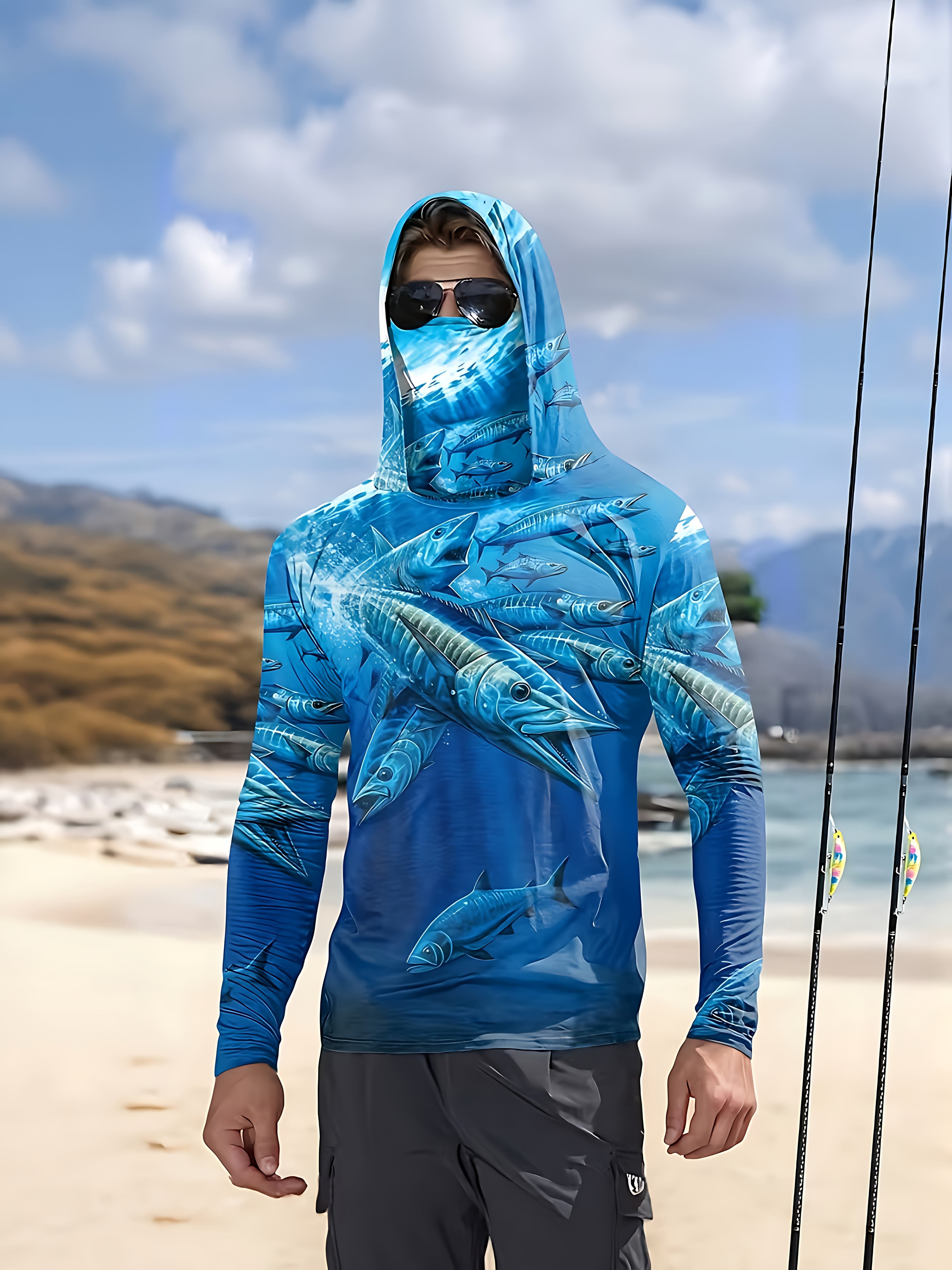 Fishing Shirt Hooded Men Fishi - Fishing Mask Sun Protection recensie en prijs