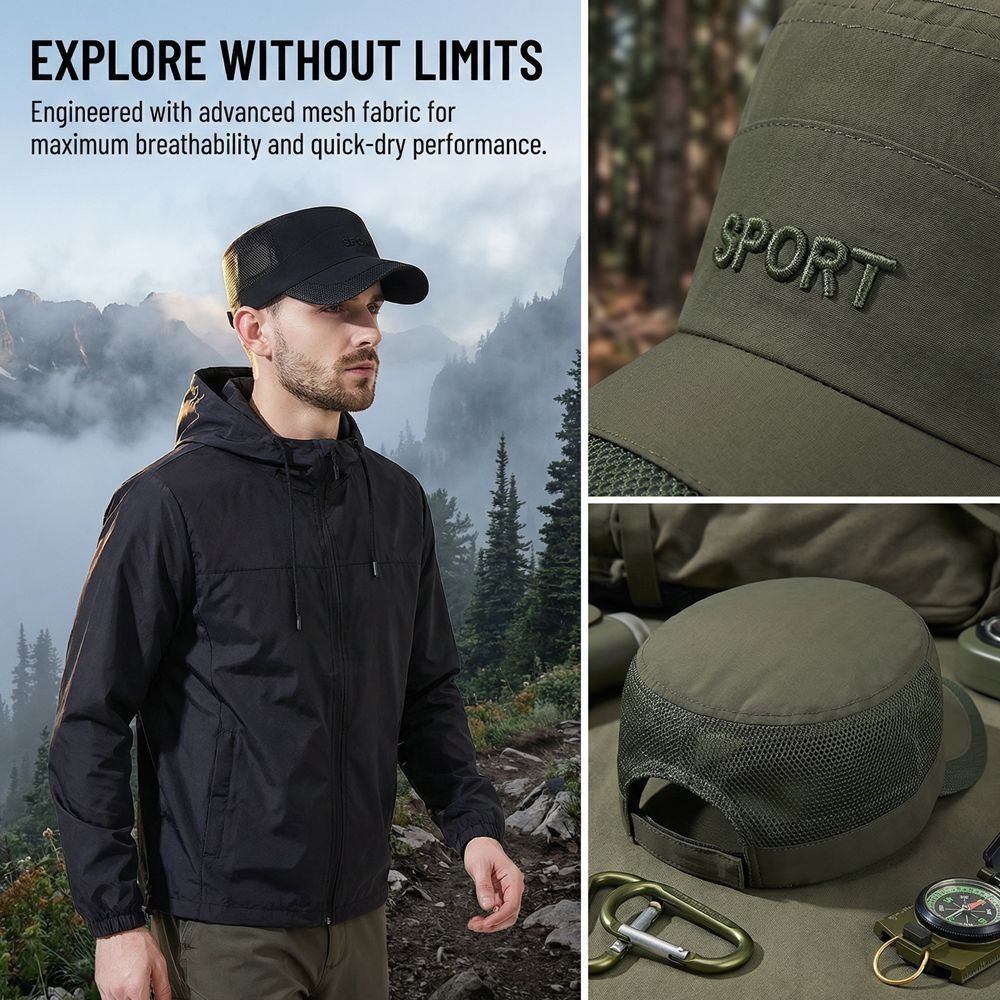 New Adjustable Flat Top Cap Su - Fishing Hat recensie en prijs
