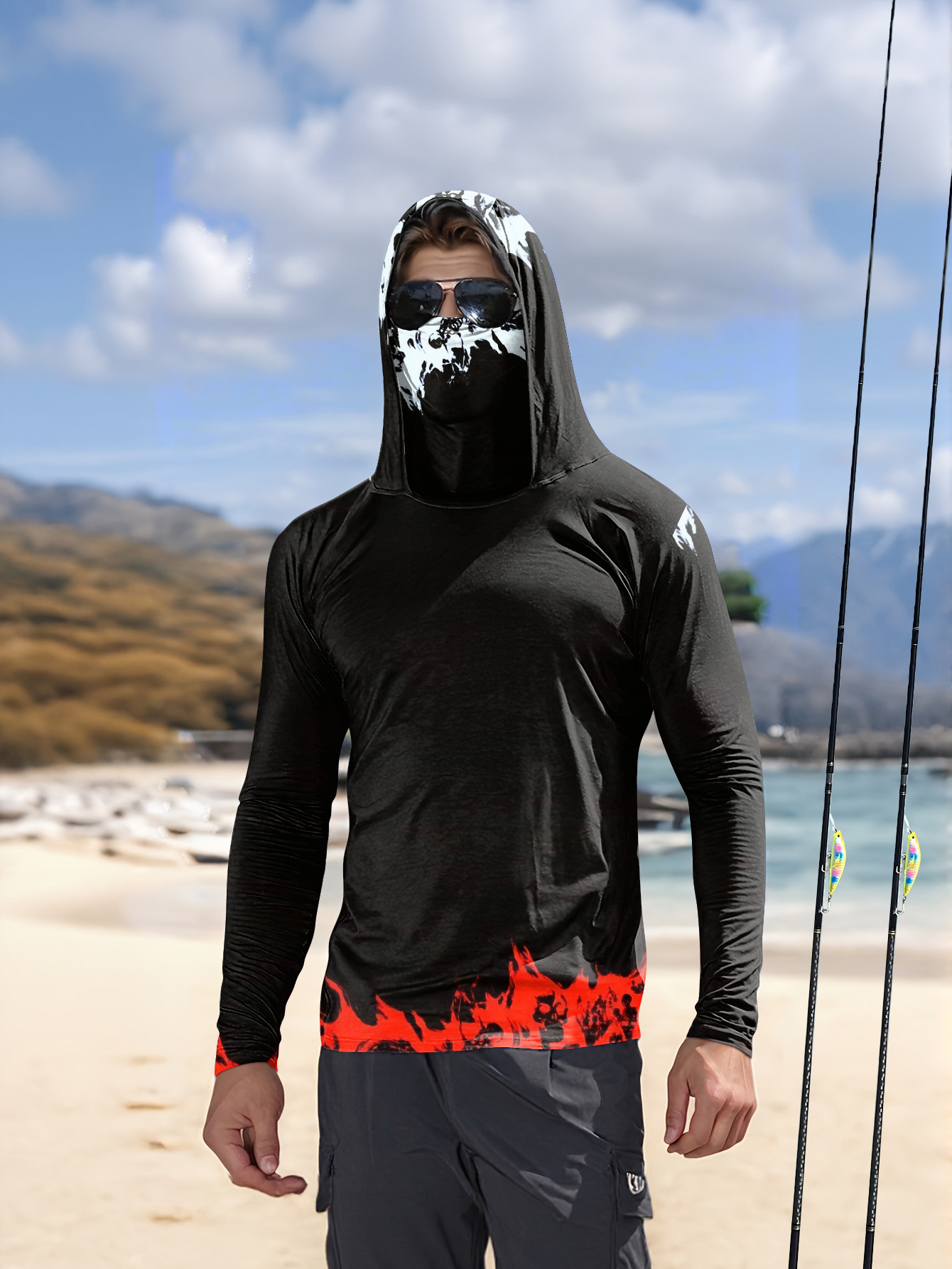 Men Hood Fishing Shirt long sl - Fishing Shirt Uv Protection recensie en prijs