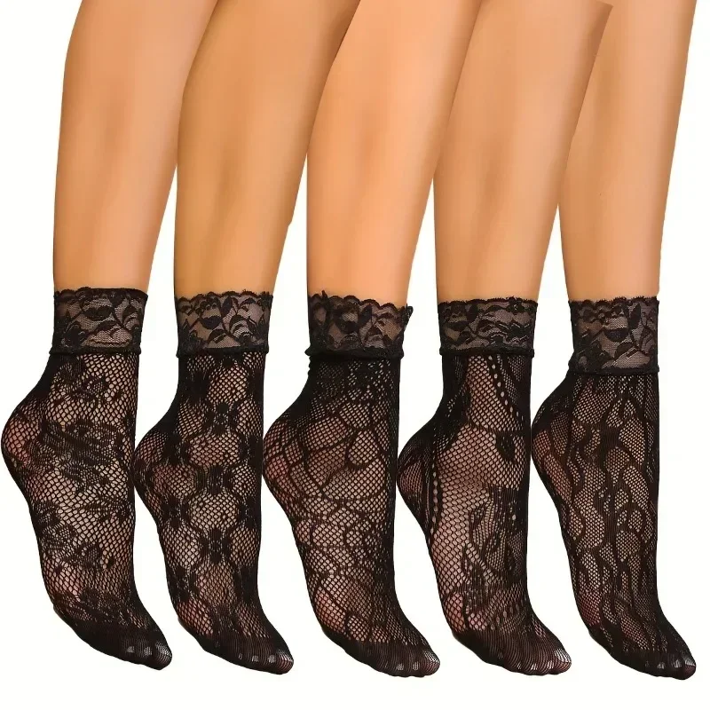 5 Pairs Floral Lace Socks Thin - Fishing Socks recensie en prijs