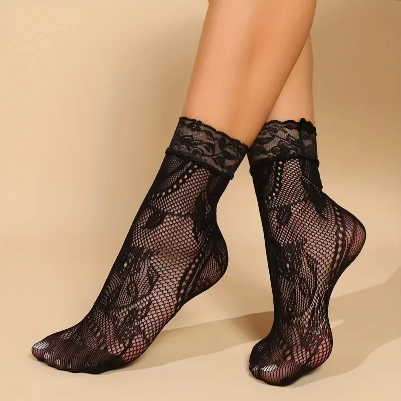 5 Pairs Floral Lace Socks Thin - Fishing Socks recensie en prijs