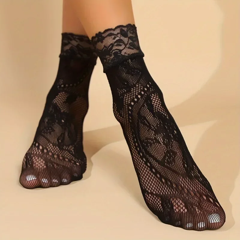 5 Pairs Floral Lace Socks Thin - Fishing Socks recensie en prijs