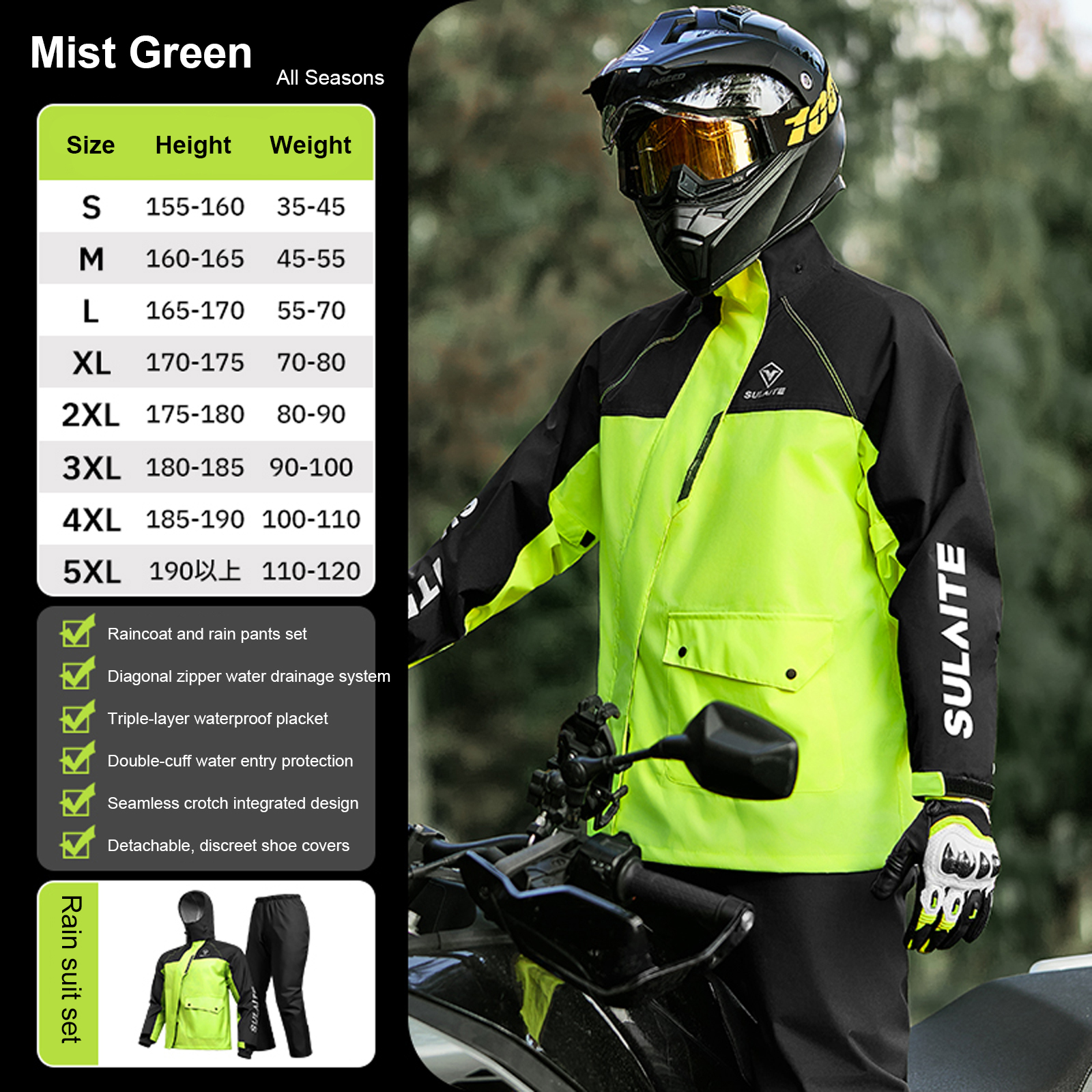 Motorcycle Rain Suit for Men & - Fishing Rain Suit recensie en prijs