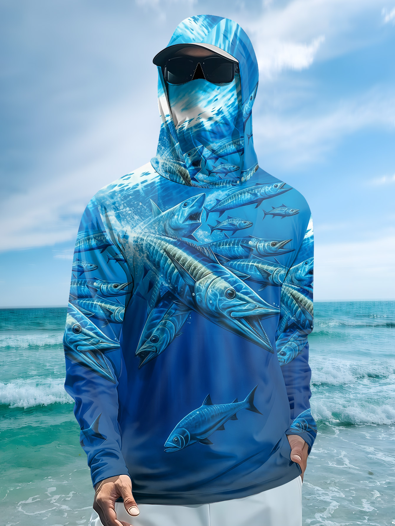 Men Hood Fishing Shirt long sl - Fishing Hoodie recensie en prijs